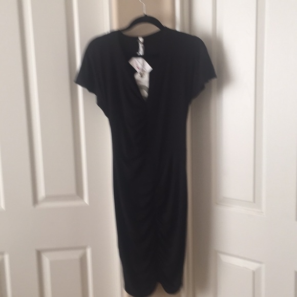 Black Flutter Sleeve Dresd - Picture 1 of 6